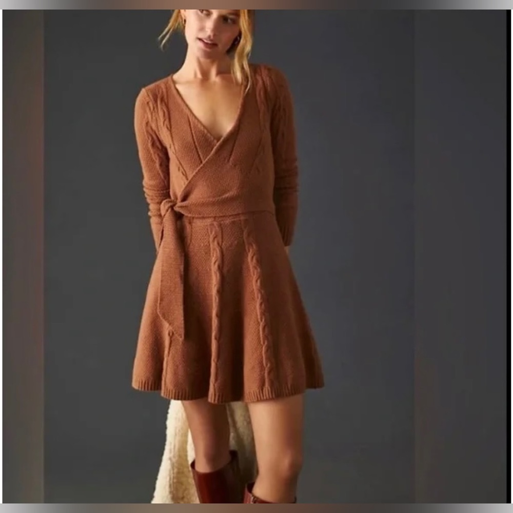 Anthropologie Greylin Sweater Wrap Dress